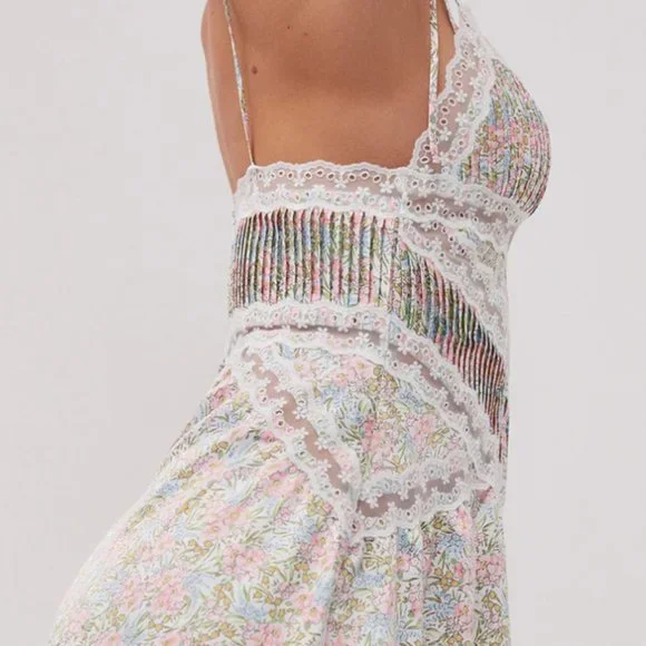 FLL Floral Lace Trim Dress-Farrah - Picture 7 of 7